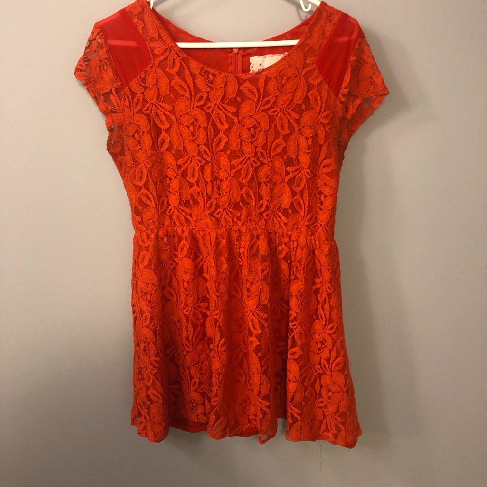 UO mini dress in red lace